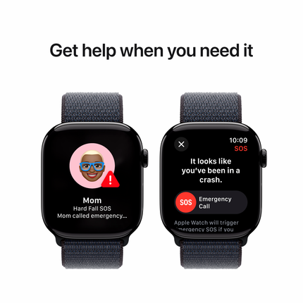 Apple Watch Series 10 GPS 42mm Jet Black Aluminium Case with Ink Sport Loop,Model A2997