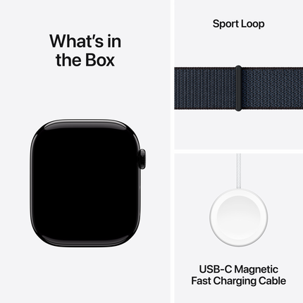 Apple Watch Series 10 GPS 42mm Jet Black Aluminium Case with Ink Sport Loop,Model A2997