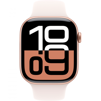 Apple Watch Series 10 GPS 46mm Rose Gold Aluminium Case with Light Blush Sport Band - S/M,Model A2999