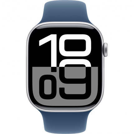 Apple Watch Series 10 GPS 42mm Silver Aluminium Case with Denim Sport Band - M/L,Model A2997