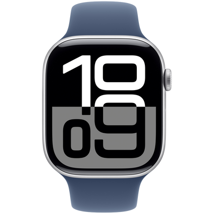 Apple Watch Series 10 GPS 42mm Silver Aluminium Case with Denim Sport Band - M/L,Model A2997