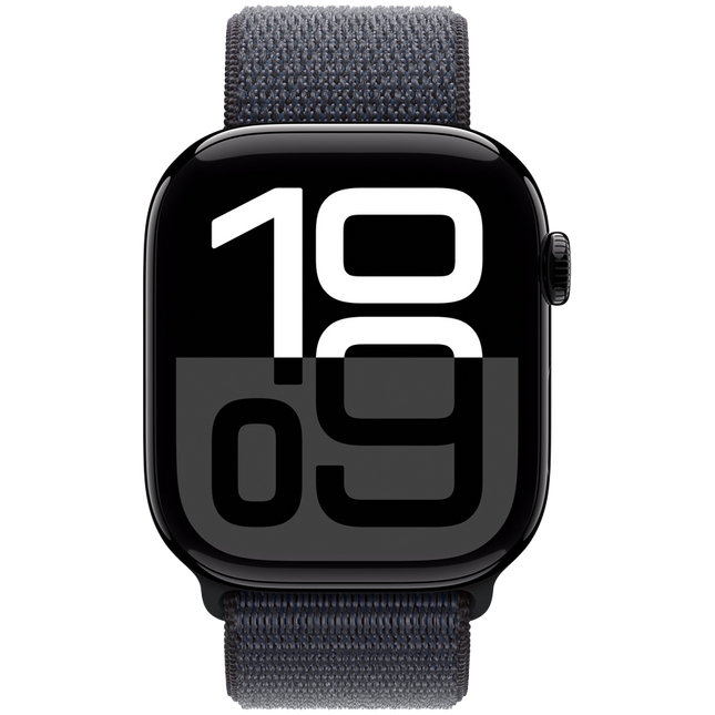 Apple Watch Series 10 GPS 46mm Jet Black Aluminium Case with Ink Sport Loop,Model A2999