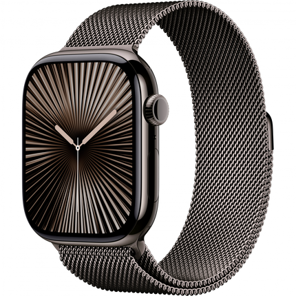 Apple Watch Series 10 GPS + Cellular 42mm Slate Titanium Case with Slate Milanese Loop,Model A3001