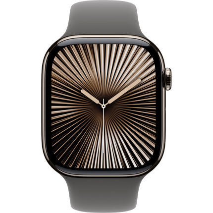 Apple Watch Series 10 GPS + Cellular 46mm Natural Titanium Case with Stone Grey Sport Band - M/L,Model A3003