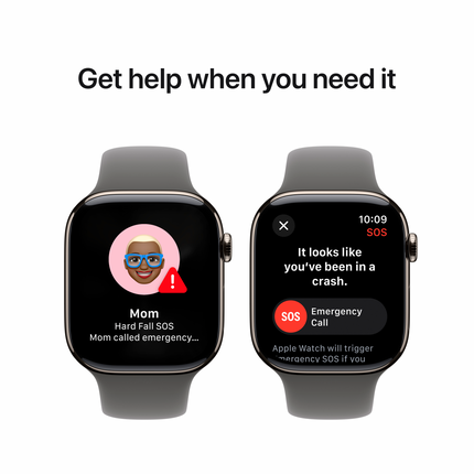 Apple Watch Series 10 GPS + Cellular 46mm Natural Titanium Case with Stone Grey Sport Band - M/L,Model A3003