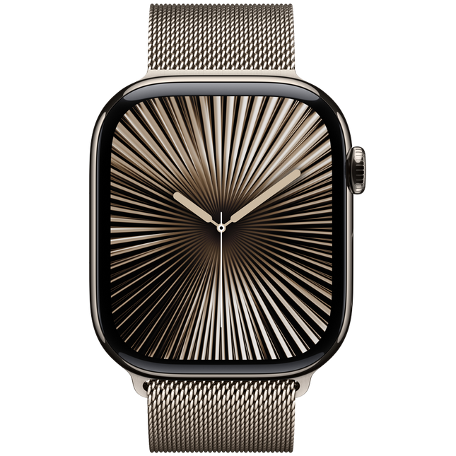 Apple Watch Series 10 GPS + Cellular 42mm Natural Titanium Case with Natural Milanese Loop,Model A3001