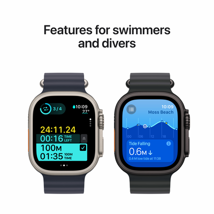 Apple Watch Ultra 2 GPS + Cellular 49mm Black Titanium Case with Black Titanium Milanese Loop - M,Model A2986