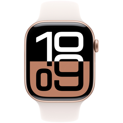 Apple Watch Series 10 GPS + Cellular 42mm Rose Gold Aluminium Case with Light Blush Sport Band - S/M,Model A3001