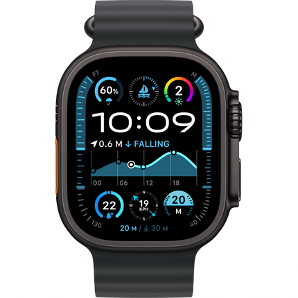 Apple Watch Ultra 2 GPS + Cellular 49mm Black Titanium Case with Black Ocean Band,Model A2986