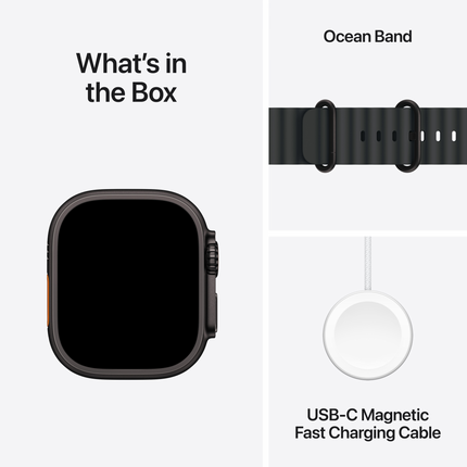 Apple Watch Ultra 2 GPS + Cellular 49mm Black Titanium Case with Black Ocean Band,Model A2986