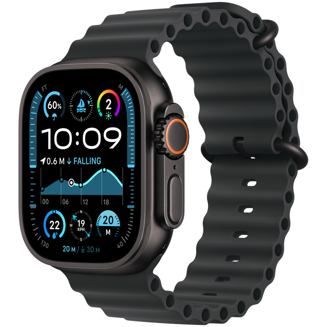 Apple Watch Ultra 2 GPS + Cellular 49mm Black Titanium Case with Black Ocean Band,Model A2986