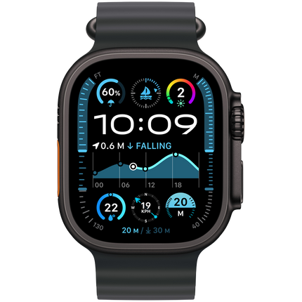 Apple Watch Ultra 2 GPS + Cellular 49mm Black Titanium Case with Black Ocean Band,Model A2986