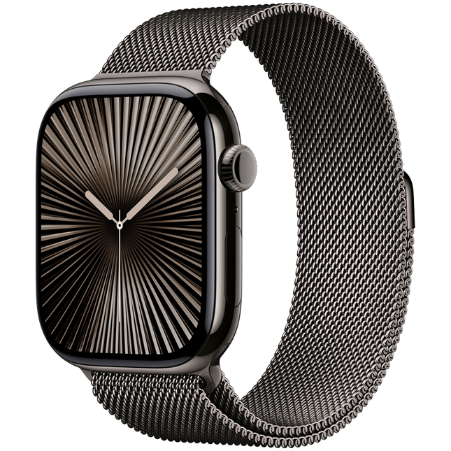 Apple Watch Series 10 GPS + Cellular 46mm Slate Titanium Case with Slate Milanese Loop - M/L,Model A3003