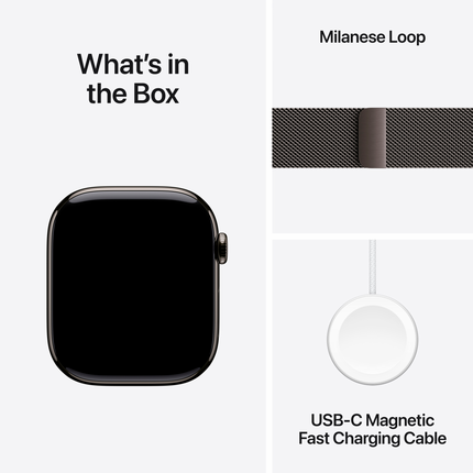 Apple Watch Series 10 GPS + Cellular 46mm Slate Titanium Case with Slate Milanese Loop - M/L,Model A3003