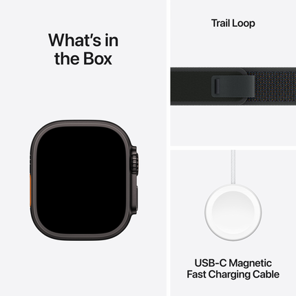 Apple Watch Ultra 2 GPS + Cellular 49mm Black Titanium Case with Black Trail Loop - M/L,Model A2986