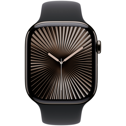 Apple Watch Series 10 GPS + Cellular 42mm Slate Titanium Case with Black Sport Band - S/M,Model A3001