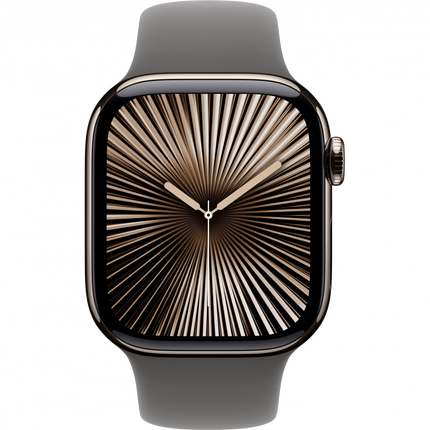 Apple Watch Series 10 GPS + Cellular 42mm Natural Titanium Case with Stone Grey Sport Band - S/M,Model A3001