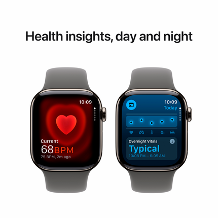 Apple Watch Series 10 GPS + Cellular 42mm Natural Titanium Case with Stone Grey Sport Band - S/M,Model A3001