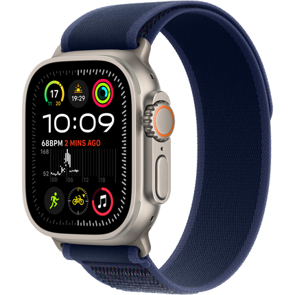 Apple Watch Ultra 2 GPS + Cellular 49mm Natural Titanium Case with Blue Trail Loop - S/M,Model A2986