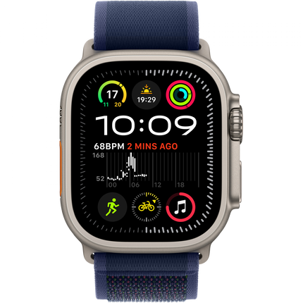 Apple Watch Ultra 2 GPS + Cellular 49mm Natural Titanium Case with Blue Trail Loop - M/L,Model A2986
