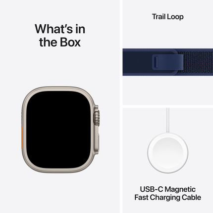 Apple Watch Ultra 2 GPS + Cellular 49mm Natural Titanium Case with Blue Trail Loop - M/L,Model A2986