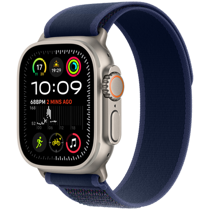 Apple Watch Ultra 2 GPS + Cellular 49mm Natural Titanium Case with Blue Trail Loop - M/L,Model A2986