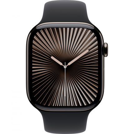Apple Watch Series 10 GPS + Cellular 46mm Slate Titanium Case with Black Sport Band - M/L,Model A3003