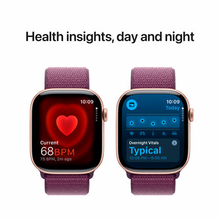Apple Watch Series 10 GPS + Cellular 46mm Rose Gold Aluminium Case with Plum Sport Loop,Model A3003