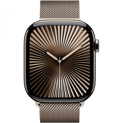 Apple Watch Series 10 GPS + Cellular 46mm Natural Titanium Case with Natural Milanese Loop - M/L,Model A3003