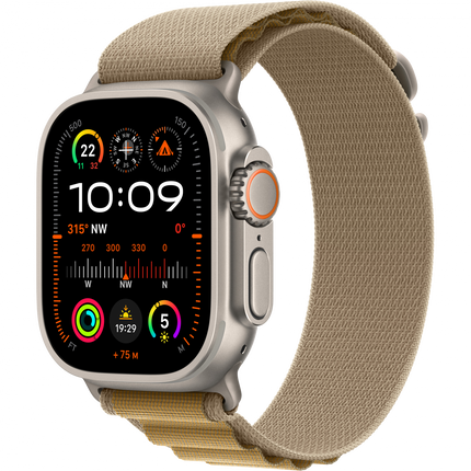 Apple Watch Ultra 2 GPS + Cellular 49mm Natural Titanium Case with Tan Alpine Loop - Large,Model A2986