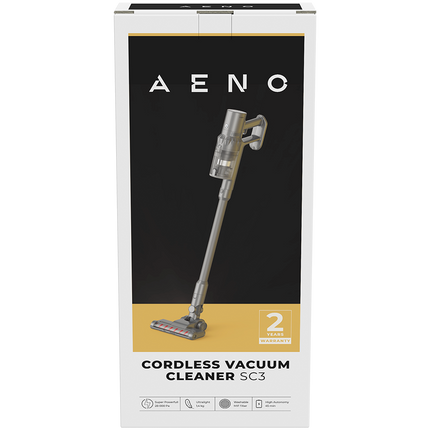 AENO Cordless vacuum cleaner SC3: electric turbo brush, LED lighted brush, resizable and easy to maneuver, 250W