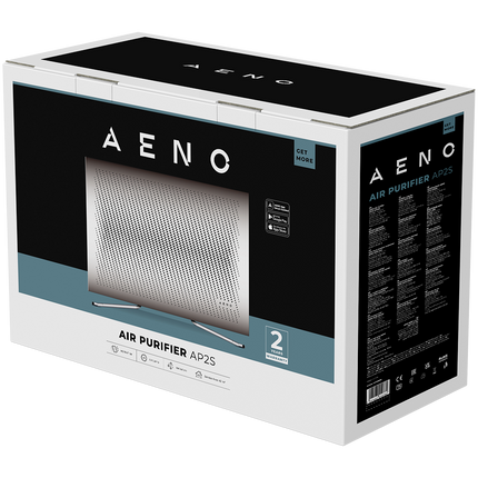 AENO Air Purifier AP2S, Wi-Fi, UV lamp, ionization, Tvoc sensor, CADR 420 m³/h, 50 m2, carbon filter + Hepa H13, wall mounting