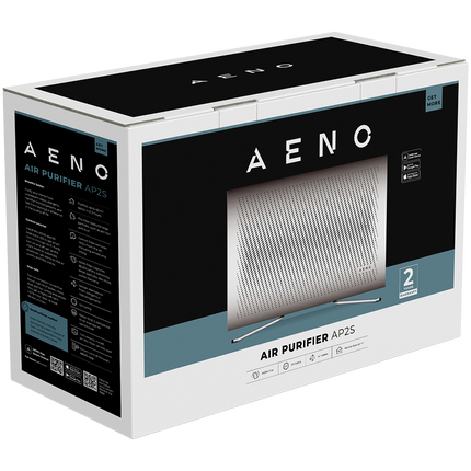 AENO Air Purifier AP2S, Wi-Fi, UV lamp, ionization, Tvoc sensor, CADR 420 m³/h, 50 m2, carbon filter + Hepa H13, wall mounting
