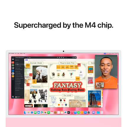 24-inch iMac with Retina 4.5K display: Apple M4 chip with 10‑core CPU and 10‑core GPU, 16GB, 256GB SSD - Pink,Model A3137