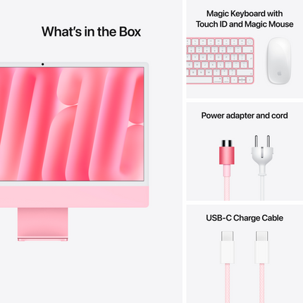 24-inch iMac with Retina 4.5K display: Apple M4 chip with 10‑core CPU and 10‑core GPU, 16GB, 256GB SSD - Pink,Model A3137