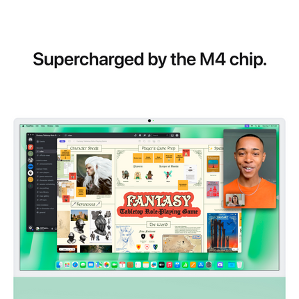 24-inch iMac with Retina 4.5K display: Apple M4 chip with 10‑core CPU and 10‑core GPU, 16GB, 512GB SSD - Green,Model A3137