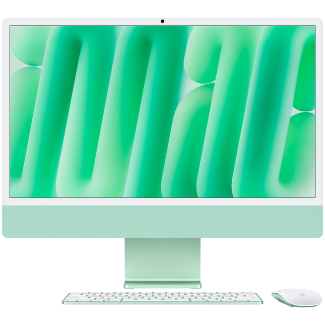 24-inch iMac with Retina 4.5K display: Apple M4 chip with 10‑core CPU and 10‑core GPU, 24GB, 512GB SSD - Green,Model A3137