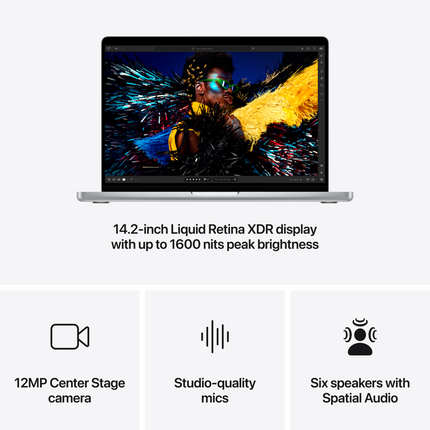 14-inch MacBook Pro: Apple M4 chip with 10‑core CPU and 10‑core GPU, 16GB, 512GB SSD - Silver,Model A3112