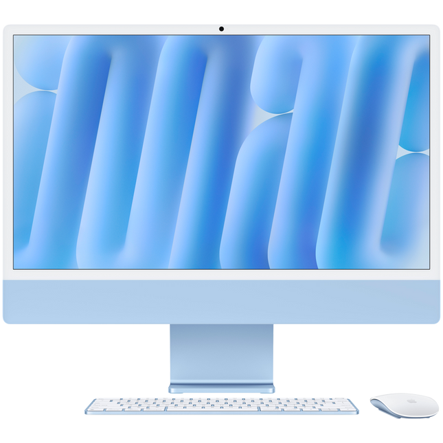 24-inch iMac with Retina 4.5K display: Apple M4 chip with 10‑core CPU and 10‑core GPU, 16GB, 256GB SSD - Blue,Model A3137