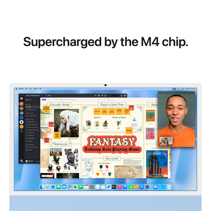 24-inch iMac with Retina 4.5K display: Apple M4 chip with 10‑core CPU and 10‑core GPU, 16GB, 256GB SSD - Blue,Model A3137