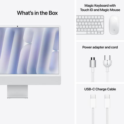24-inch iMac with Retina 4.5K display: Apple M4 chip with 10‑core CPU and 10‑core GPU, 16GB, 512GB SSD - Silver,Model A3137
