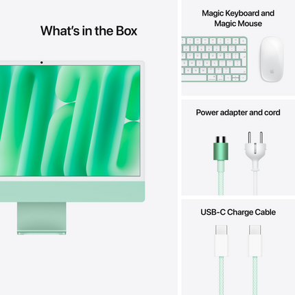 24-inch iMac with Retina 4.5K display: Apple M4 chip with 8‑core CPU and 8‑core GPU, 16GB, 256GB SSD - Green,Model A3247