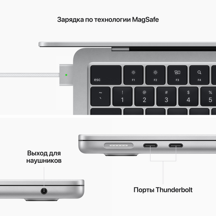 13-inch MacBook Air: Apple M2 chip with 8-core CPU and 8-core GPU, 16GB, 256GB - Silver,Model A2681