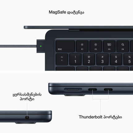13-inch MacBook Air: Apple M2 chip with 8-core CPU and 8-core GPU, 16GB, 256GB - Midnight,Model A2681