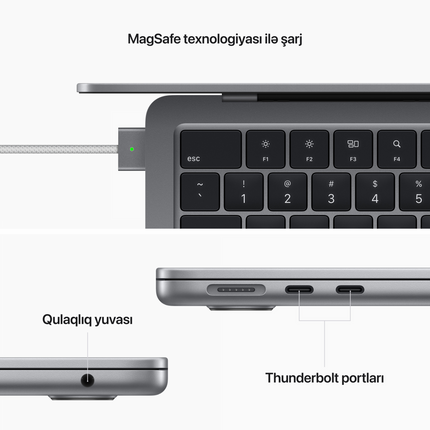 13-inch MacBook Air: Apple M2 chip with 8-core CPU and 8-core GPU, 16GB, 256GB - Space Grey,Model A2681