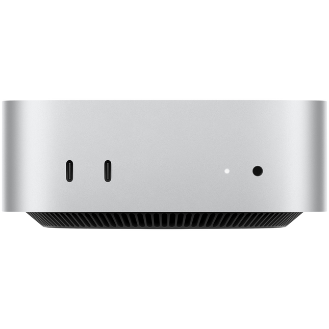 MAC MINI/10C CPU/10C GPU, Apple M4 chip with 10-core CPU, 10-core GPU, 16-core Neural Engine, 32GB unified memory, 512GB SSD storage, Gigabit Ethernet, Three Thunderbolt 4 ports, HDMI port, two USB-C ports, headphone jack
