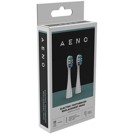 AENO Replacement toothbrush heads, White, Dupont bristles, 2pcs in set (for ADB0001S/ADB0002S)