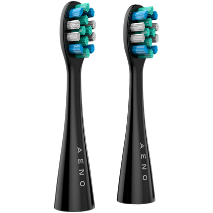 AENO Replacement toothbrush heads, Black, Dupont bristles, 2pcs in set (for ADB0002S/ADB0001S)