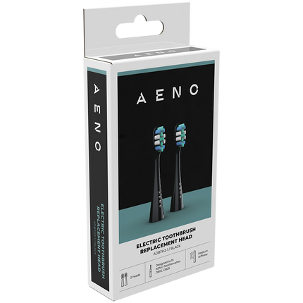 AENO Replacement toothbrush heads, Black, Dupont bristles, 2pcs in set (for ADB0002S/ADB0001S)