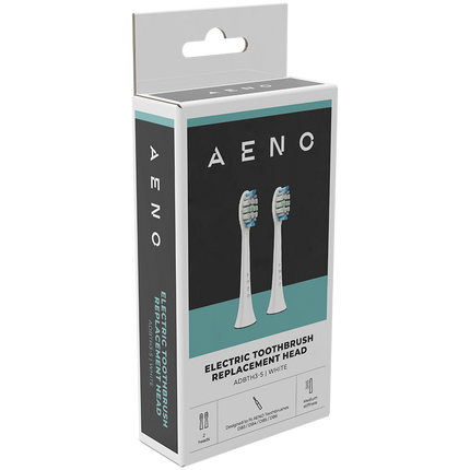 AENO Replacement toothbrush heads, White, Dupont bristles, 2pcs in set (for ADB0003/ADB0005 and ADB0004/ADB0006)